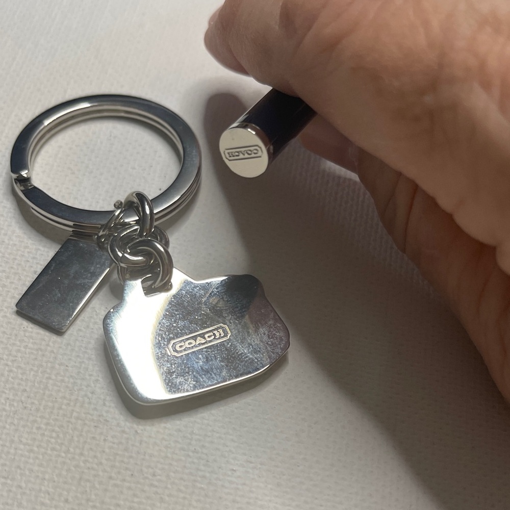 Coach Pink and Silver Bag Charm Keychain and a Coach Pen - Picture 4 of 6